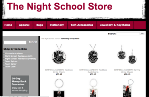 Loja virtual Night School / Site cafepress.com