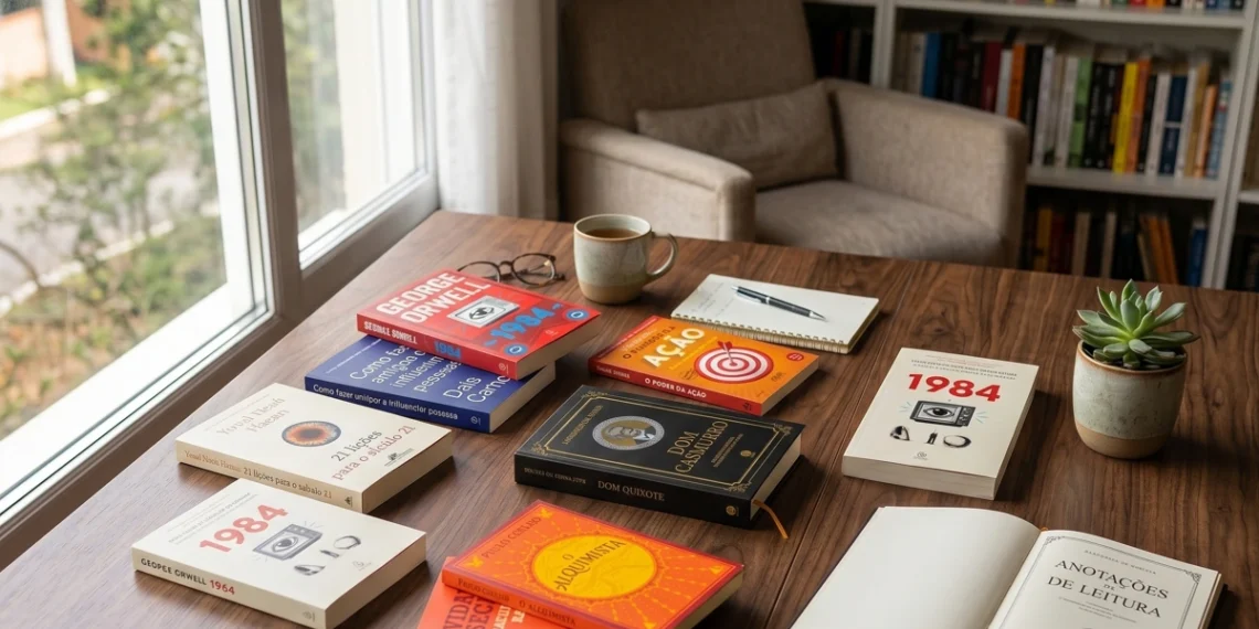 Alguns dos melhores livros para ler sobre a mesa do escritório de um leitor ávido.