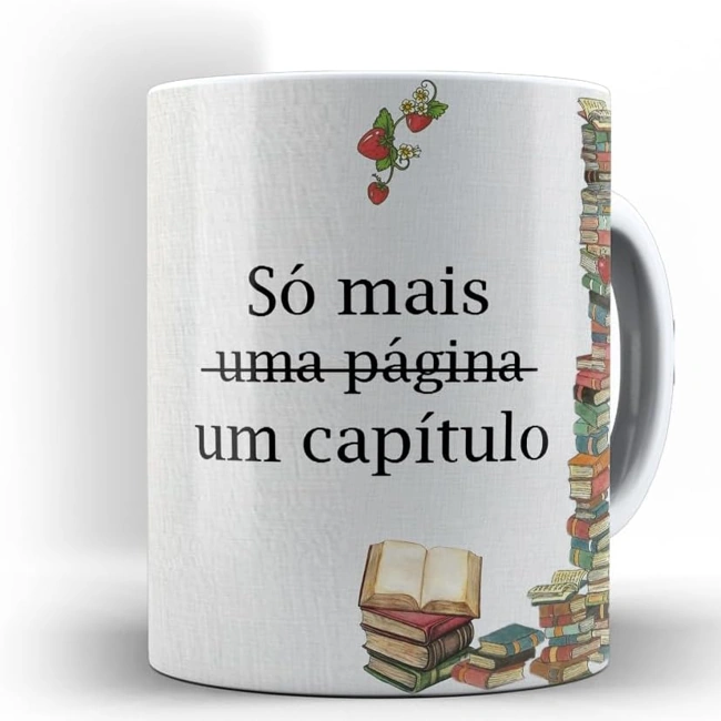 Caneca com frase literária. Recomendando presentes para leitores.