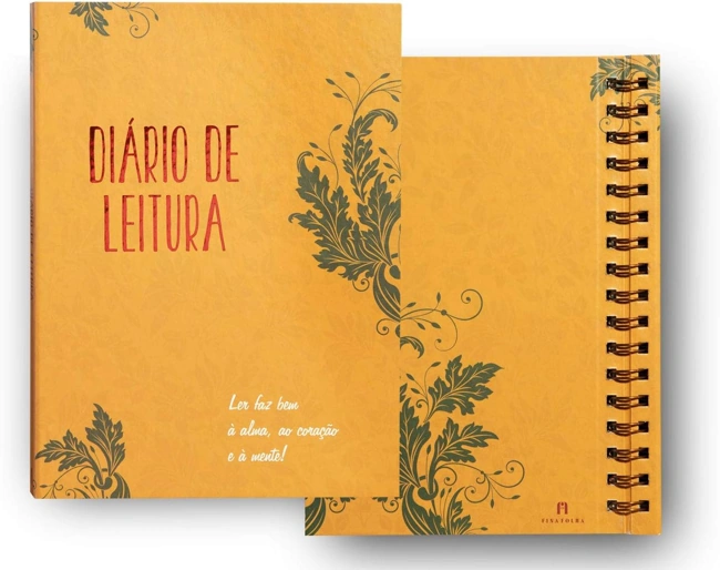 Exemplar de diário de leitura. Recomendando presentes para leitores.