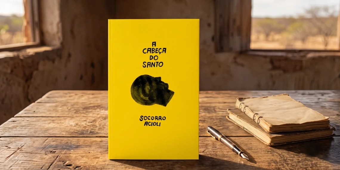 Arte conceitual com a capa do livro A Cabeça do Santo. Falando sobre o livro A Cabeça do Santo.