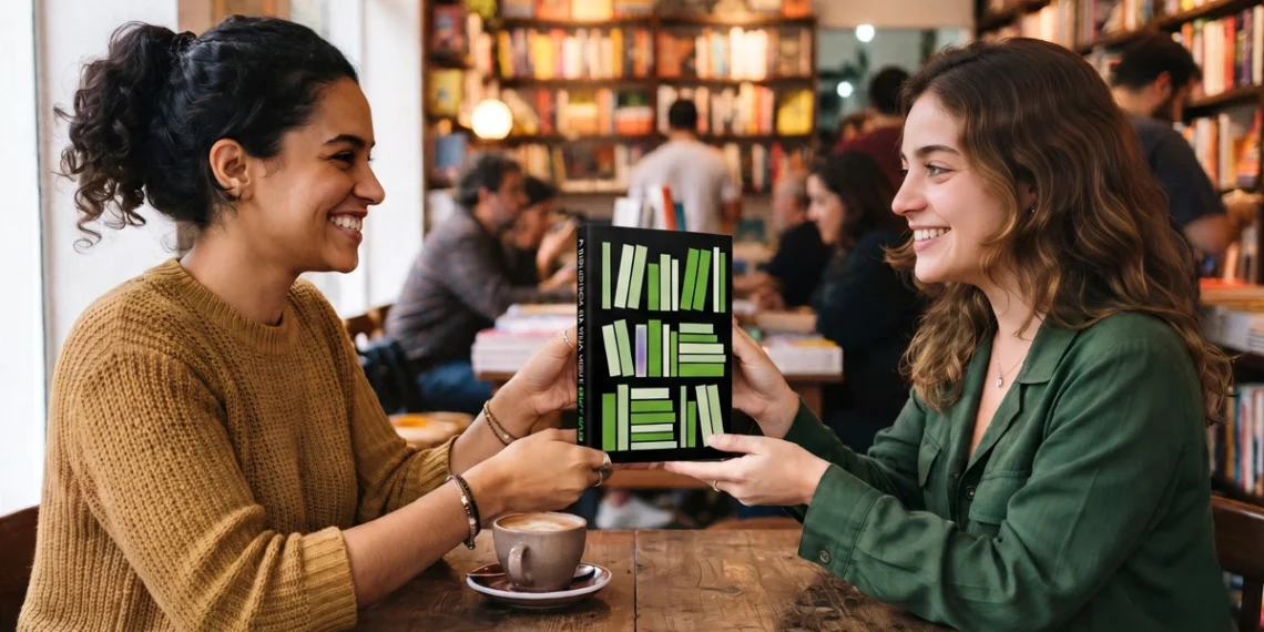 Duas amigas tomam um café numa livraria e uma delas presenteia a outra com o livro A Biblioteca da Meia-Noite. Falando sobre os melhores livros para presentear.