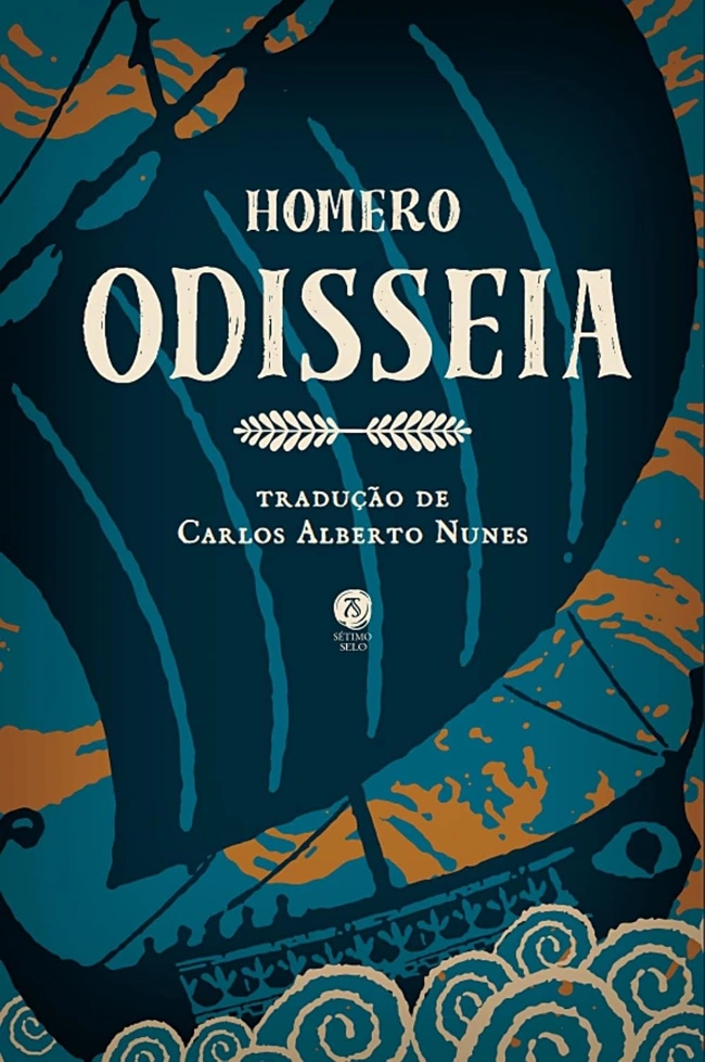 Capa da edição de Carlos Alberto Nunes da Odisseia. Falando sobre A Odisseia de Homero.
