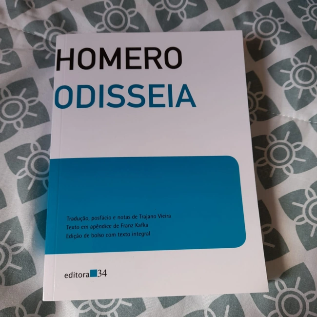 Capa da edição de Trajano Viera da Odisseia. Falando sobre A Odisseia de Homero.