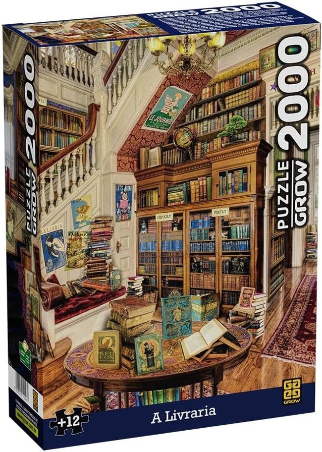 Caixa de quebra-cabeça literário. Recomendando presentes para leitores.
